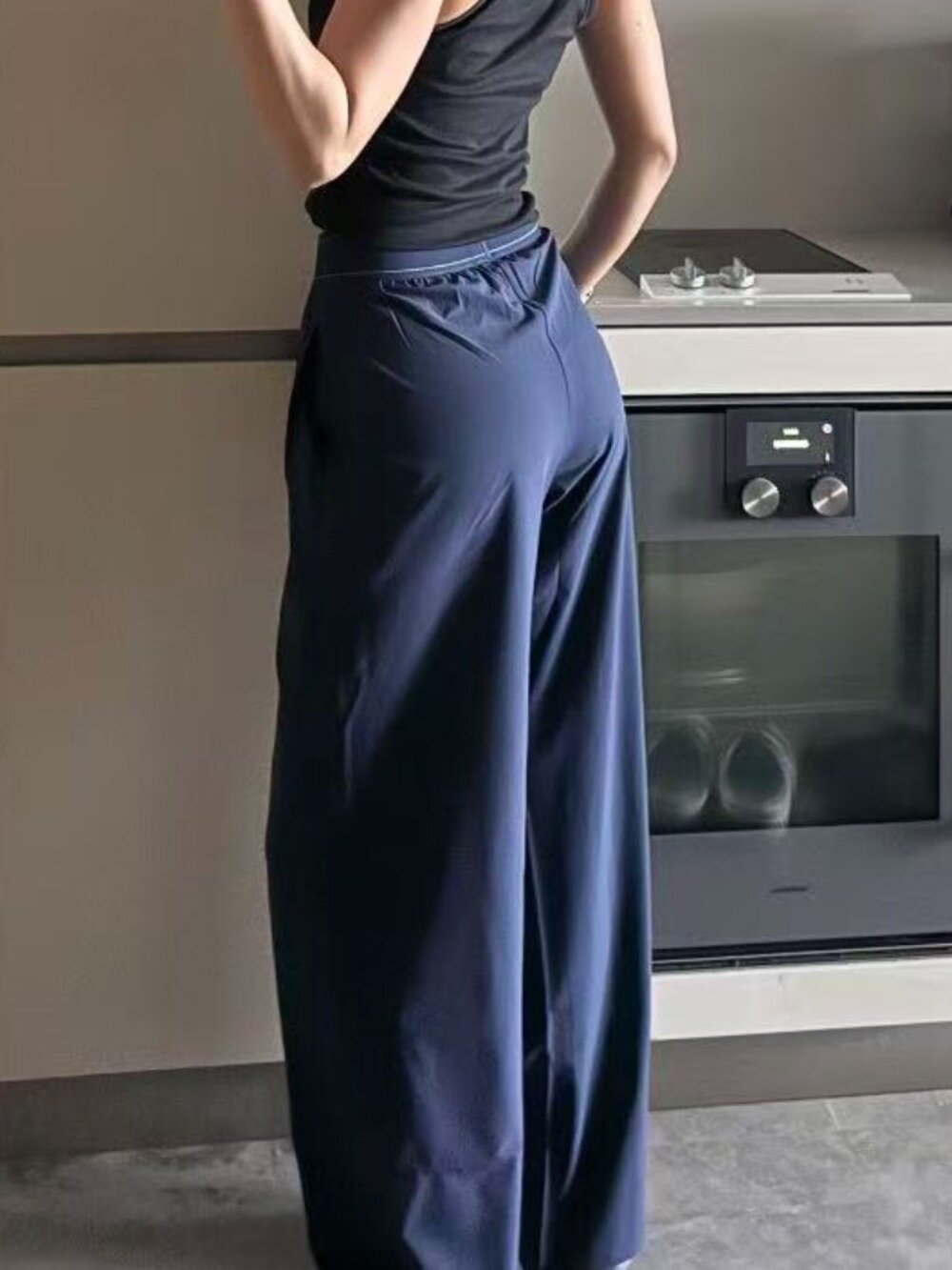 NWT ALO Yoga Suit Up Trouser Navy Blue (Regular)💞Relaxed Fit Wide Leg Pants - Picture 8 of 8